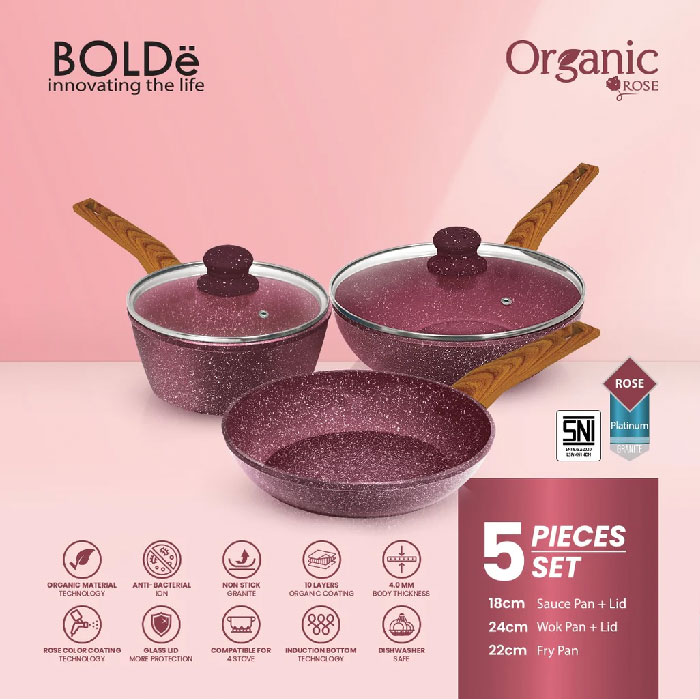 Bolde Organic Rose Cookware 5 set